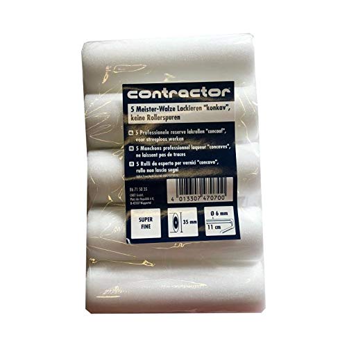 5x PROFI Schaumwalze CONTRACTOR superfein Lackierwalze Flockwalze konkav rund von Contractor