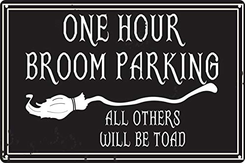 Blechschild mit Aufschrift "One Hour Broom Parking", 30,5 x 20,3 cm von Contrence