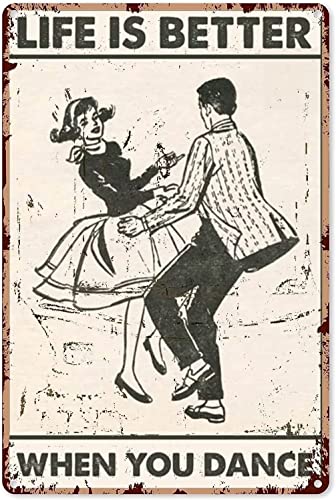 Dance Lover Vintage Metall-Blechschild Life Is Better When You Dance Kunstposter Büro Bauernhof Menschen Höhle Café Club Garage Hotel Geschäfte Wohnzimmer Zuhause Lustiges Schild 20,3 x 30,5 cm Dance Lover Vintage Metall-Blechschild Life Is Better When You Dance Kunstposter Büro Bauernhof Menschen Höhle Café Club Garage Hotel Geschäfte Wohnzimmer Zuhause Lustiges Schild 20,3 x 30,5 cm von Contrence