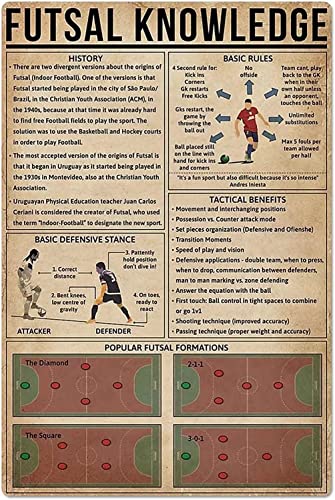 Futsal Knowledge Vintage Metall-Blechschild Geschichte & Regeln & Defensive Haltung Kunstposter Büro Bauernhof Leute Höhle Café Club Garage Hotel Geschäfte Wohnzimmer Zuhause Lustiges Schild 20,3 x Futsal Knowledge Vintage Metall-Blechschild Geschichte & Regeln & Defensive Haltung Kunstposter Büro Bauernhof Leute Höhle Café Club Garage Hotel Geschäfte Wohnzimmer Zuhause Lustiges Schild 20,3 x von Contrence