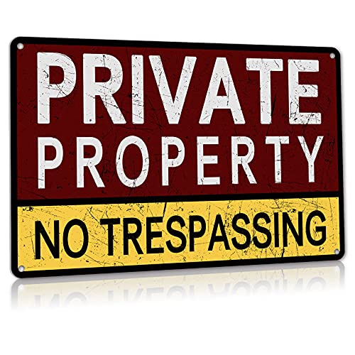 Metall-Blechschild "Private Property No Trespassing", für den Innen- und Außenbereich, 30,5 x 20,3 cm von Contrence