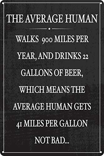 The Average Human Drinks 22 Gallons Of Beer 30,5 x 20,3 cm Lustiges Blechschild Garage Wohnheim Bar Pub Männerhöhle Dekor The Average Human Drinks 22 Gallons Of Beer 30,5 x 20,3 cm Lustiges Blechschild Garage Wohnheim Bar Pub Männerhöhle Dekor von Contrence