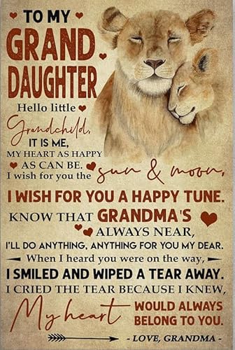 To My Grand Daughter My Heart Would Always Belong to You Retro-Blechschild für Zuhause, Kaffee, Wanddekoration, 20,3 x 30,5 cm To My Grand Daughter My Heart Would Always Belong to You Retro-Blechschild für Zuhause, Kaffee, Wanddekoration, 20,3 x 30,5 cm von Contrence