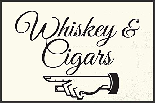 Whiskey and Cigars Blechschild Zigarre und Whiskey Bar Schild Männerhöhle Dekor Garage Bar Schild 30,5 x 20,3 cm von Contrence
