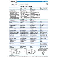 Contrinex Induktiver Sensor M18 nicht bündig PNP DW-AD-613-M18-245 von Contrinex