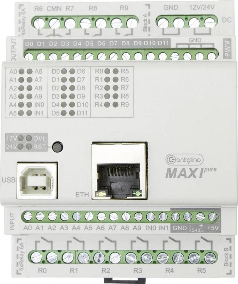 Controllino SPS-Steuerungsmodul MAXI pure 100-100-10 12 V/DC 24 V/DC von Controllino