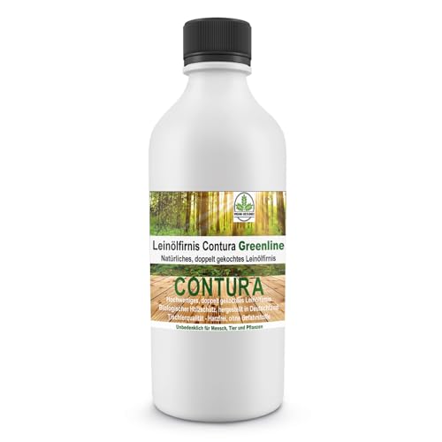 Contura 0,25 Liter Natur Holzschutz Leinölfirnis Gefahrstofffrei Holzöl Leinöl Firnis Holz Möbel Lasur Lackfirnis Farblos von Farbmanufaktur CONTURA Nur das Beste für ihr Holz