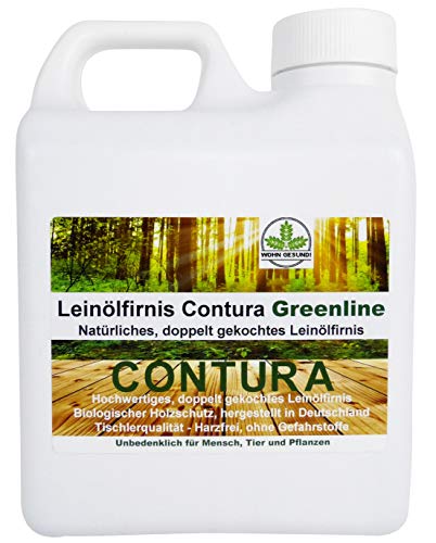 2,5 Liter Contura Natur Holzschutz Leinölfirnis Gefahrstofffrei Holzöl Leinöl Firnis Holz Möbel Lasur Lackfirnis von Contura