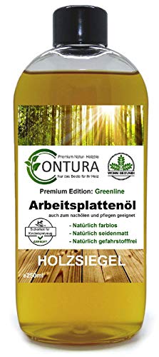 250ml Contura Arbeitsplattenöl Greenline Holzpflegeöl Holzpflege Holzöl Tisch Arbeitsplatten Möbelöl Holzschutz nachölen auffrischen pflegen Holzpflegeset Pflegemittel von Contura