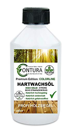 250ml. Contura Hartwachsöl High Solid Colorline FARBIG Hartwachs Öl Fußbodenöl Parkettöl Möbelöl Holzöl Hartöl (01 Natur farblos) von Contura