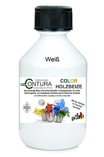 Colorbeize Weiß Holzbeize Tischler Beize Holz Farbe Wasserbeize Möbel Holzfarbe Wasserbasis (500ml) von Contura