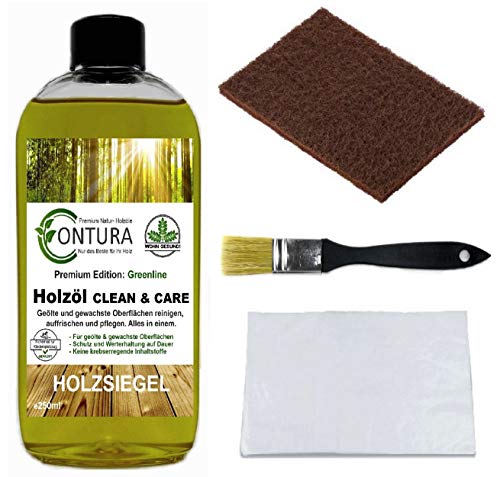 Contura Clean & Care Pflegeöl SET Regenerator Fussbodenöl Holzöl Parkettöl Holzschutz nachölen auffrischen pflegen Holzpflegeset Pflegeset Pflegemittel Fussbodenpflege von Contura