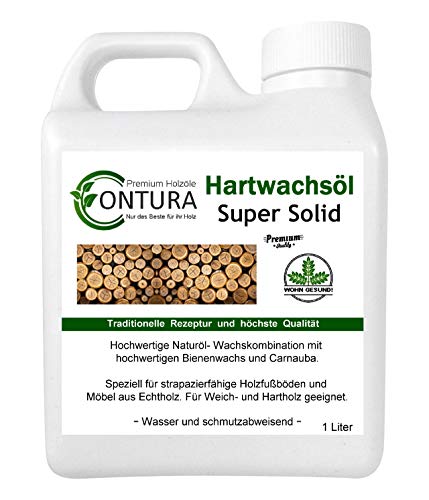 Hartwachsöl SUPER SOLID Hartöl Holzschutz Parkettöl Fußbodenöl MöbelölHolzöl Wachsemulsion (1 Liter) von Contura