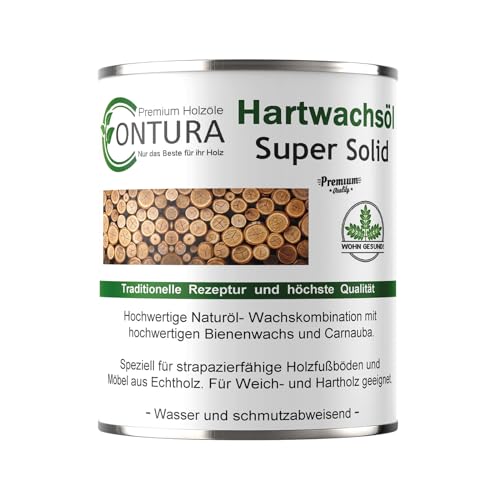 Hartwachsöl SUPER SOLID Hartöl Holzschutz Parkettöl Fußbodenöl MöbelölHolzöl Wachsemulsion (250ml) von Contura