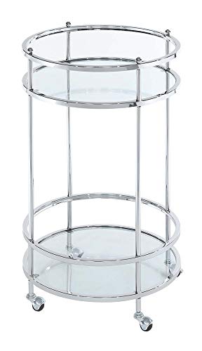Convenience Concepts 134058GLCRO Royal Crest Barwagen mit Rollen, durchsichtiges Glas / Chromgestell von Convenience Concepts