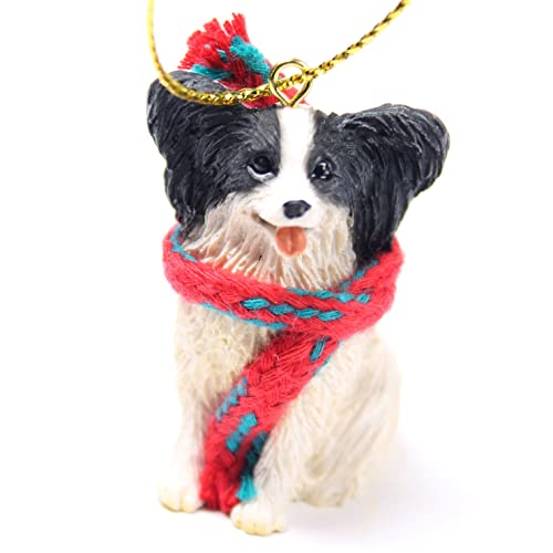 Papillon Miniature Dog Ornament - Black & White by Conversation Concepts von Conversation Concepts