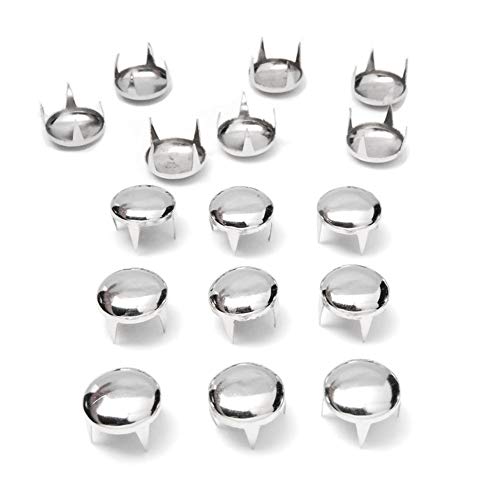 200 Stück 12 mm runde Kuppelnieten, Spike-Nieten, Punk-Rock, DIY-Lederhandwerk für Schuhe, Kleidung, Taschen, Teile, Dekoration (Silber) von CooBigo