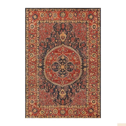 Vintage Persische Teppiche Ethnische Teppiche Fußmatten Wohnzimmer Schlafzimmer Nachttisch Teppiche Waschbar Teppiche Nicht Shedding Dense 40X60CM (Color : D, Size : 120x160cm) von CooKx