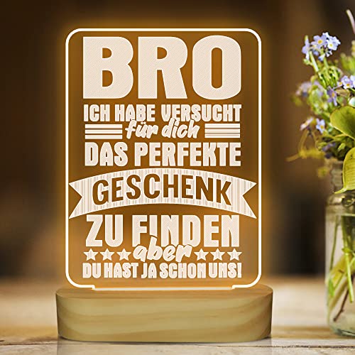 CooPark Geburtstag Geschenk für Bruder, Geschenke für meine Jung & Alt Liebe Bruder, weiße LED Lampe, Nachtlicht, Thanksgiving, Weihnachten, Geschenkidee von Boys Bruder von CooPark