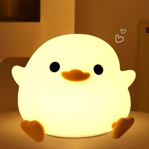 CooPark Enten Nachtlicht, Dodo Ente Geschenke für Kinder Mädchen, Entenlampe Nachttischlampe mit dimmbarem tragbarem Timer für Kinderzimme Schlafzimmer Schreibtisch Schmücken von CooPark