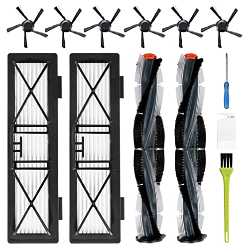 Coodss teile für Neato Botvac D-Serie D3 D4 D5 D6 D7 D75 D80 D85 Roboter-Staubsauger-Zubehör-Set inkl. 2 Hauptbürsten, 2 Hepa-Filter, 6 Seitenbürsten von Coodss