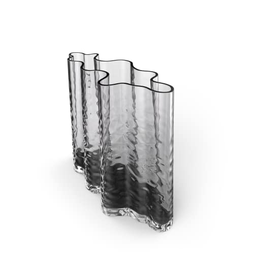 Cooee Design Gry Wide Vase 19cm Smoke, Glasvase, Tulpenvase, Aschefarbe von Cooee Design