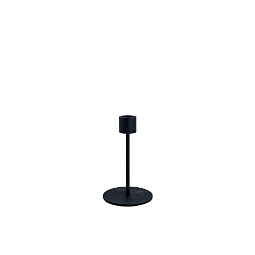 Cooee Design Kerzenleuchter Candlestick aus Metall in der Farbe Schwarz, Maße: 8cm x 8cm x 13cm, HI-029-03-BK von Cooee Design