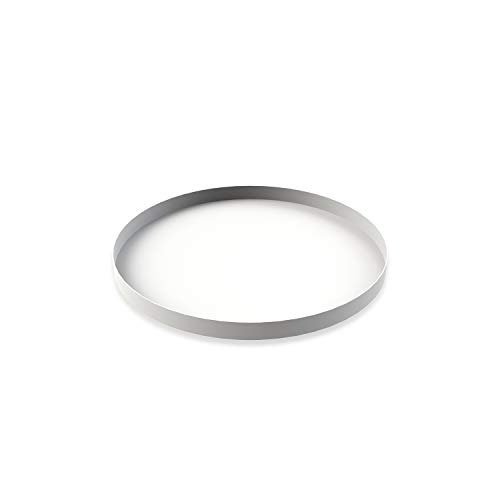 Cooee Design Tablett Circle aus Edelstahl in der Farbe Weiß, Maße: 30cm x 30cm x 2cm, HI-012-WH von Cooee Design