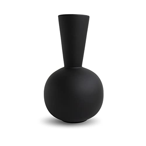 Cooee Design Trumpet Flower Vase Ceramic Black/Black (Diameter x Height) 17 x 30 cm, HI-028-29-BK, Schwarz, Ø : 17, H: 30 cm von Cooee Design