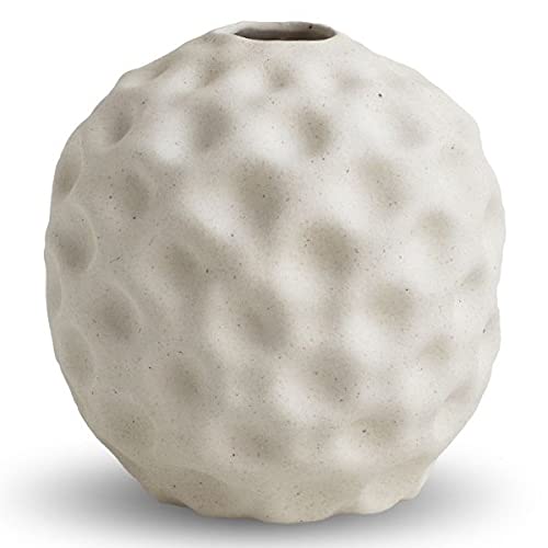 Cooee Design - Vase, Flower vase - Seedpod - Ceramic - Colour: Vanilla/Cream White - (Diameter x Height) 14 x 14 cm von Cooee Design