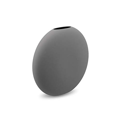 Cooee Design Vase Pastille aus Keramik in der Farbe Grau Handgefertigt, Durchmesser: 15cm, Höhe: 14cm, HI-028-024-GY von Cooee Design