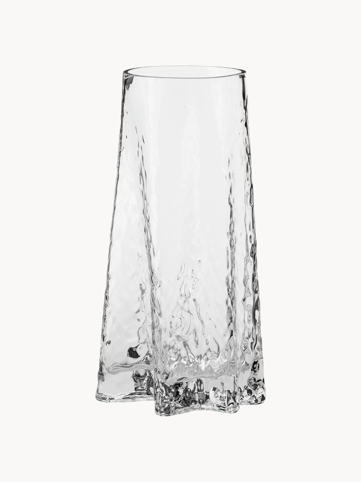 Mundgeblasene Glas-Vase Gry mit strukturierter Oberfläche, H 30 cm von Cooee Design