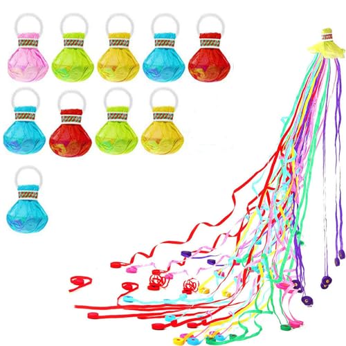 Coogime 10 Stück Party Popper, Handwerfende Bänder, Luftschlangen Hand Werfen Streamer Luftschlangen Geburtstag Bombe geeignet für Weihnachten, Geburtstag Party, Hochzeit, Abschlussfeier, Neujahr von Coogime