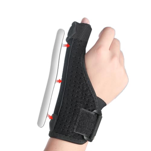 Coogime NEW 2 in 1 Daumenbandage mit Metall, Daumenschiene, Daumenorthese, leichte und atmungsaktive Handgelenkbandage, für Tenosynovitis, Karpaltunnelsyndrom, Handgelenksverstauchung (Right) von Coogime