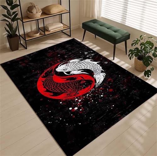 Cooiiye Teppich 180x250cm Aquarell Koi Moderner Großer Teppich,Teppichs Wohnzimmer Waschbarer, rutschfest Easy Clean teppichs für Schlafzimmer, Balkon, Auch, KüChe oder Esszimmer Geeignet Cooiiye Teppich 180x250cm Aquarell Koi Moderner Großer Teppich,Teppichs Wohnzimmer Waschbarer, rutschfest Easy Clean teppichs für Schlafzimmer, Balkon, Auch, KüChe oder Esszimmer Geeignet von Cooiiye