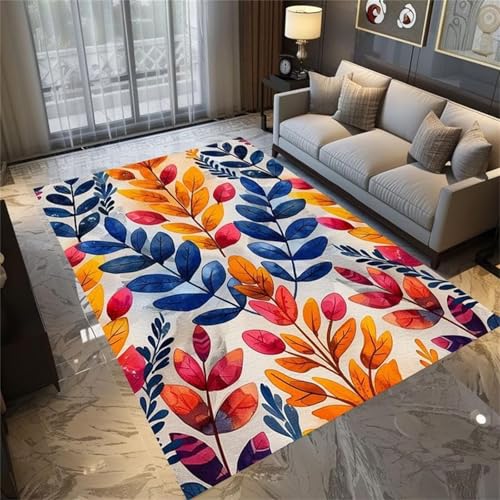 Cooiiye Teppich 40x60cm Gelb-Blaues Blatt Moderner Großer Teppich,Teppichs Wohnzimmer Waschbarer, rutschfest Easy Clean teppichs für Schlafzimmer, Balkon, Auch, KüChe oder Esszimmer Geeignet Cooiiye Teppich 40x60cm Gelb-Blaues Blatt Moderner Großer Teppich,Teppichs Wohnzimmer Waschbarer, rutschfest Easy Clean teppichs für Schlafzimmer, Balkon, Auch, KüChe oder Esszimmer Geeignet von Cooiiye