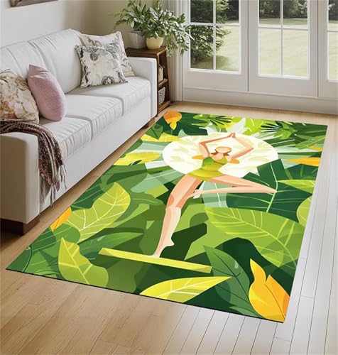Cooiiye Teppich 50x160cm Tropisches Yoga-Mädchen Moderner Großer Teppich,Teppichs Wohnzimmer Waschbarer, rutschfest Easy Clean teppichs für Schlafzimmer, Balkon, Auch, KüChe oder Esszimmer Geeignet Cooiiye Teppich 50x160cm Tropisches Yoga-Mädchen Moderner Großer Teppich,Teppichs Wohnzimmer Waschbarer, rutschfest Easy Clean teppichs für Schlafzimmer, Balkon, Auch, KüChe oder Esszimmer Geeignet von Cooiiye