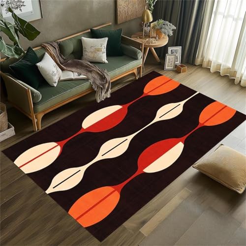 Cooiiye Teppich 50x80cm Braun Beige Rot Moderner Großer Teppich,Teppichs Wohnzimmer Waschbarer, rutschfest Easy Clean teppichs für Schlafzimmer, Balkon, Auch, KüChe oder Esszimmer Geeignet von Cooiiye
