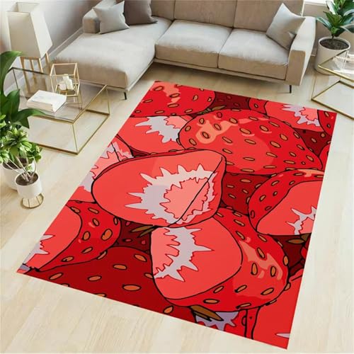 Cooiiye Teppich 60x90cm Rote Früchte Erdbeere Moderner Großer Teppich,Teppichs Wohnzimmer Waschbarer, rutschfest Easy Clean teppichs für Schlafzimmer, Balkon, Auch, KüChe oder Esszimmer Geeignet Cooiiye Teppich 60x90cm Rote Früchte Erdbeere Moderner Großer Teppich,Teppichs Wohnzimmer Waschbarer, rutschfest Easy Clean teppichs für Schlafzimmer, Balkon, Auch, KüChe oder Esszimmer Geeignet von Cooiiye