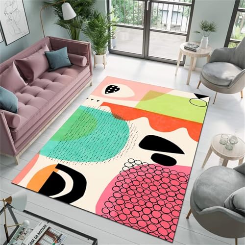 Cooiiye Teppich 60x90cm Schwarz Rosa Grün Moderner Großer Teppich,Teppichs Wohnzimmer Waschbarer, rutschfest Easy Clean teppichs für Schlafzimmer, Balkon, Auch, KüChe oder Esszimmer Geeignet Cooiiye Teppich 60x90cm Schwarz Rosa Grün Moderner Großer Teppich,Teppichs Wohnzimmer Waschbarer, rutschfest Easy Clean teppichs für Schlafzimmer, Balkon, Auch, KüChe oder Esszimmer Geeignet von Cooiiye