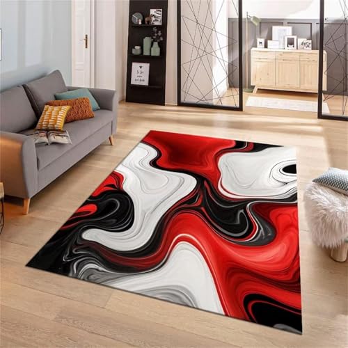 Teppich 180x250cm Rot Schwarz Beige Flüssigkeit Moderner Großer teppich,Teppichs Wohnzimmer Waschbarer, Rutschfest Easy Clean teppichs für Schlafzimmer, Balkon, Auch, KüChe oder Esszimmer Geeignet Teppich 180x250cm Rot Schwarz Beige Flüssigkeit Moderner Großer teppich,Teppichs Wohnzimmer Waschbarer, Rutschfest Easy Clean teppichs für Schlafzimmer, Balkon, Auch, KüChe oder Esszimmer Geeignet von Cooiiye