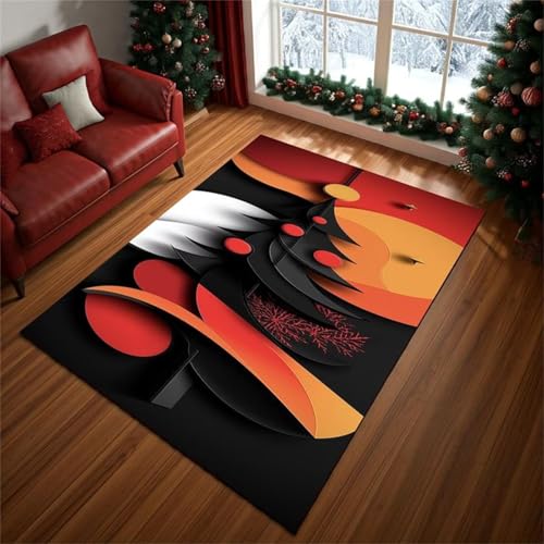 Teppich 40x60cm Roter schwarzer abstrakter Baum Moderner Großer teppich,Teppichs Wohnzimmer Waschbarer, Rutschfest Easy Clean teppichs für Schlafzimmer, Balkon, Auch, KüChe oder Esszimmer Geeignet von Cooiiye