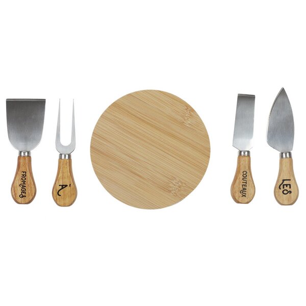 Cook Concept Käsebrett Käsemesser-Set aus Hevea-Gummi-Holz und Edelstahl Käse-Platte Fondue von Cook Concept