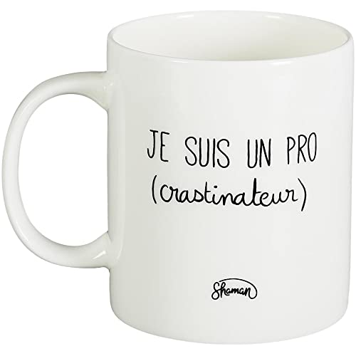 Cook Concept Le Fabuleux Shaman 42-2X-004 Tasse "Je suis un pro" aus Porzellan, 12 x 10 cm, Weiß von Cook Concept