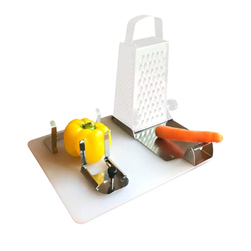 Einhand-Schneidebrett 'Cook-Helper' | Adaptive Kochutensilien für Behinderte | Spülmaschinenfestes Kunststoffbrett | Gadgets für Behinderte | Für Schlaganfallüberlebende und Amputierte von Cook-Helper