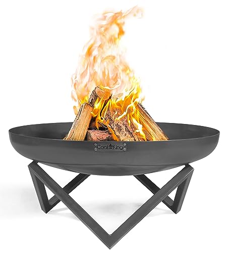 Cook King Santiago Feuerschale Ø60cm BBQ Feuerschalen für den Garten - Feuerstelle Outdoor & Feuertonne - Terrasenofen aus Legierter Stahl - Feuerkorb für den Garten - Holzofen Mit Füße - 60x60x32cm von Cook King