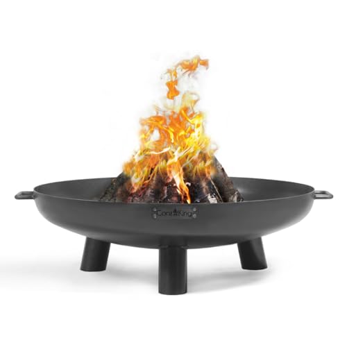 CookKing Bali Feuerschale Ø80cm - BBQ Feuerschalen für den Garten - Feuerstelle Outdoor & Feuertonne - Terrasenofen aus Legierter Stahl - Feuerkorb für den Garten - Mit Füße und Griffen - 88x80x22cm von Cook King