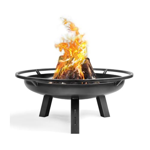 CookKing Porto Feuerschale Ø85cm - BBQ Feuerschalen für den Garten - Feuerstelle Outdoor & Feuertonne - Terrasenofen aus Legierter Stahl - Feuerkorb für den Garten - Holzofen Mit Füße - 85x85x40cm von Cook King