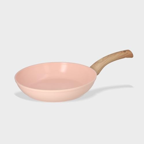 Cook & Pan - Blush Pfanne 24 cm-Induktionsgeeignet-PFAS frei- Keramik-Beschichtung -Antihaft- wärmeisolierter Griff- Aluminium- Rosa von Cook and Pan