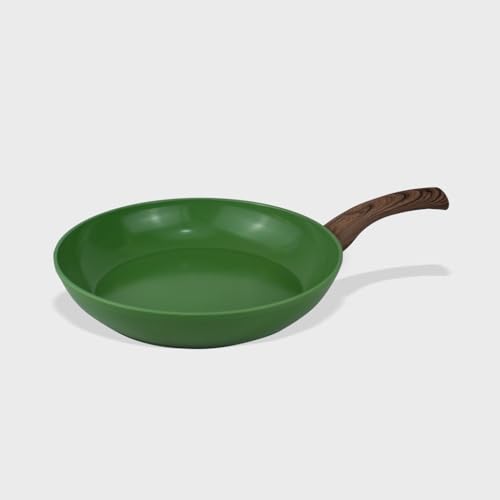 Cook & Pan - Go Green Pfanne 24 cm-Induktionsgeeignet-PFAS frei- Keramik-Beschichtung -Antihaft- wärmeisolierter Griff- Aluminium- Grün von Cook and Pan